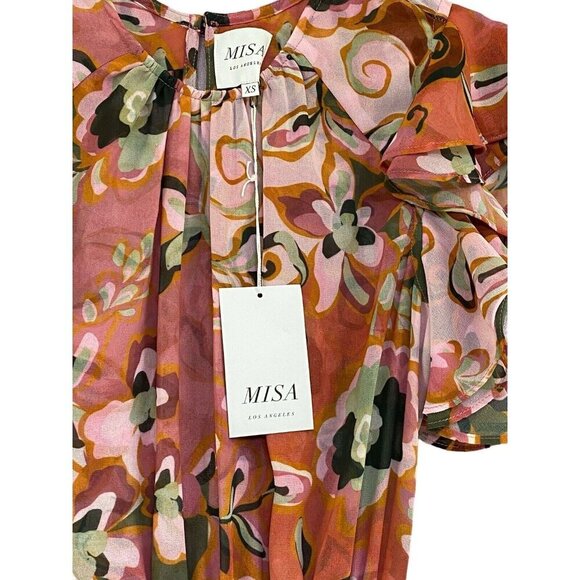 Misa Los Angeles Sz XS Dress Dalita Maxi Boho Retro Office Southwestern Workwear - Picture 7 of 7